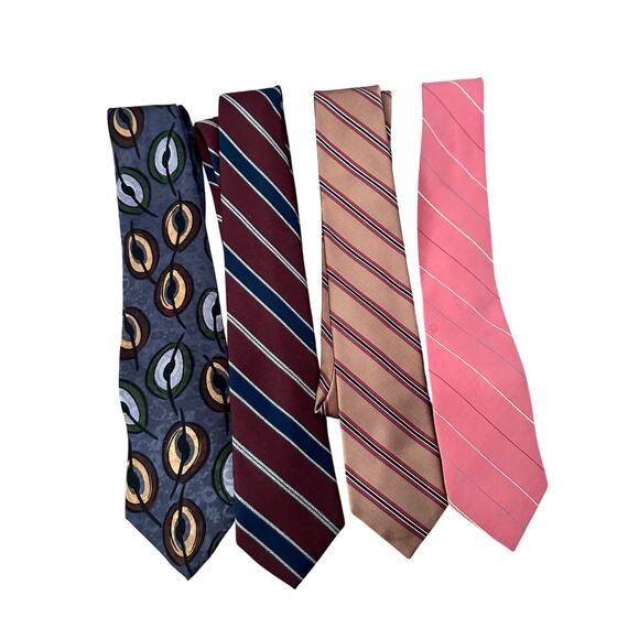 Designer Tie Lot of 4 Ziggurat, Briar, David Lawrence Multicolor Neck Tie - Picture 1 of 6